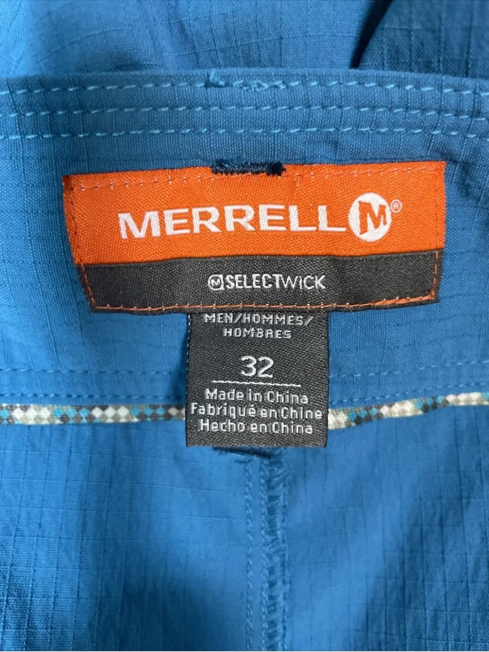 Merrell Select Wick Rain Hiking Pants Mens Nylon Stretch Pockets Size 32 Blue